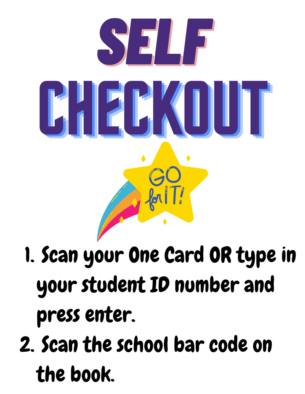 Scan one card or type student number, then scan the northern barcode on the book
